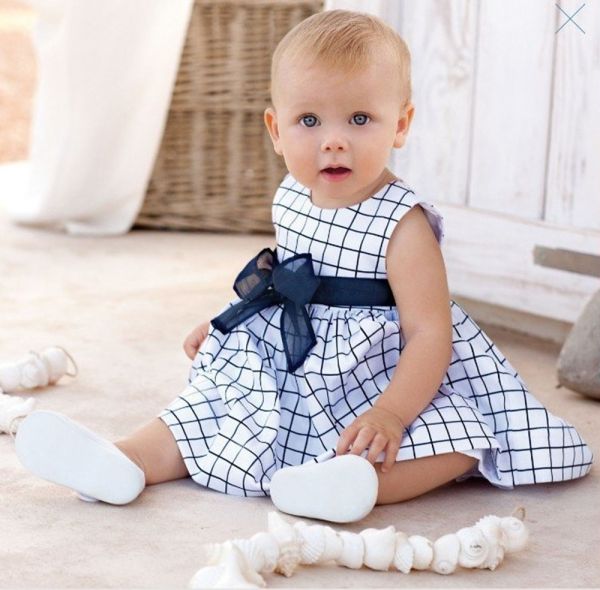 Vestido branco com azul ref.303