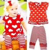 Conjunto vermelho com corações ref.402